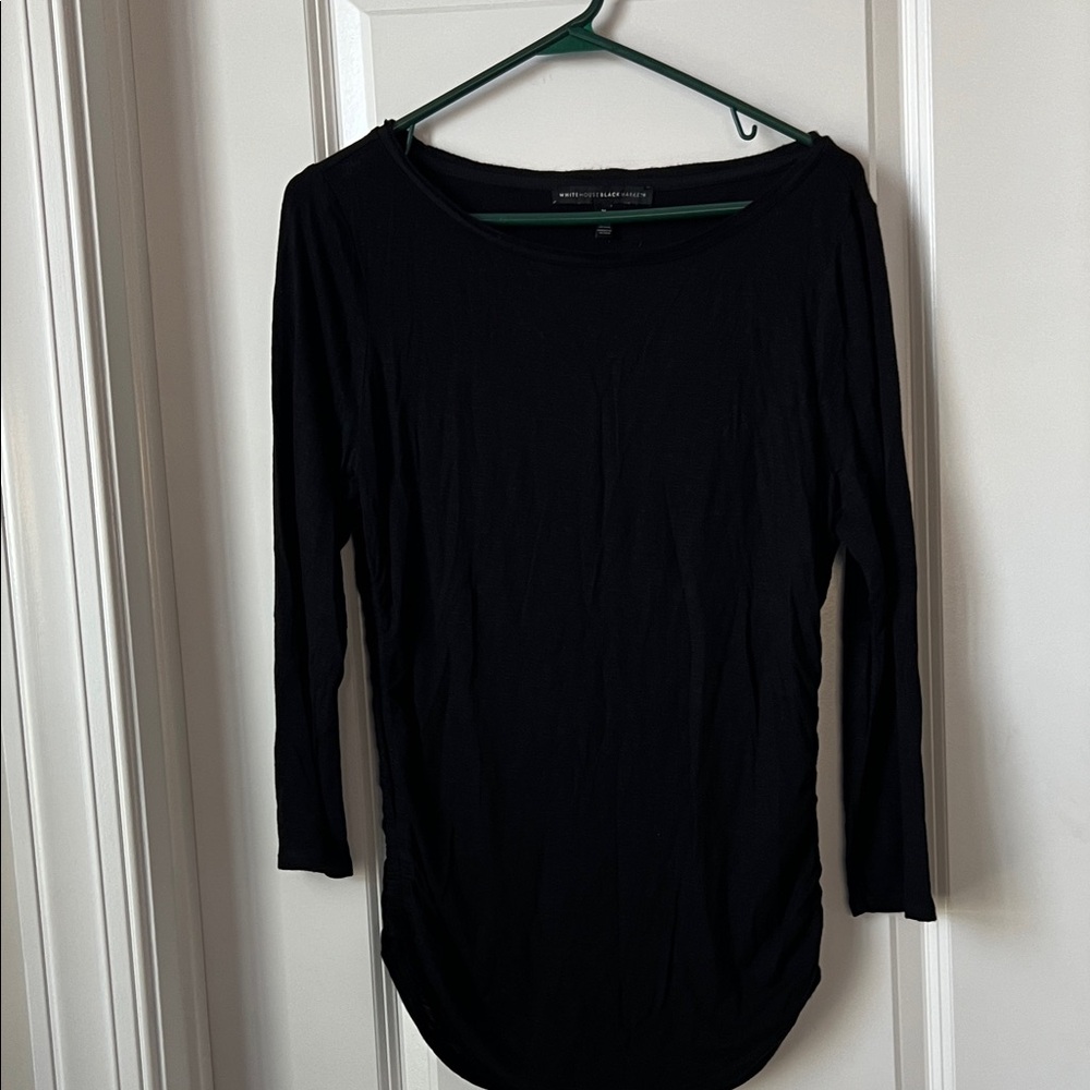 White House Black Market Classic Black Long Sleeve Top